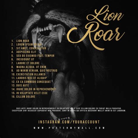 Copy of Lion Roar Mixtape CD Cover Back Template | PosterMyWall