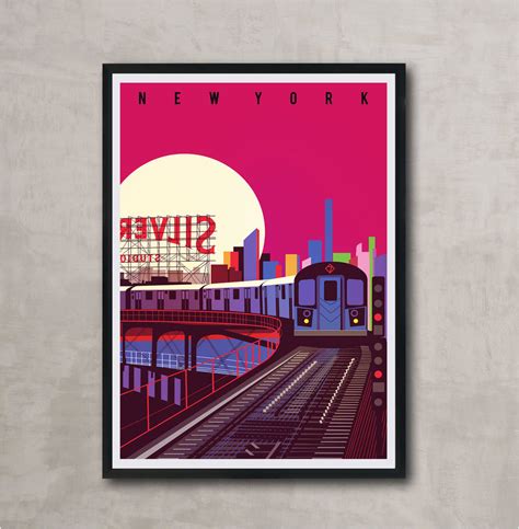 New York Subway Illustrated Art Print By Eye for London Prints