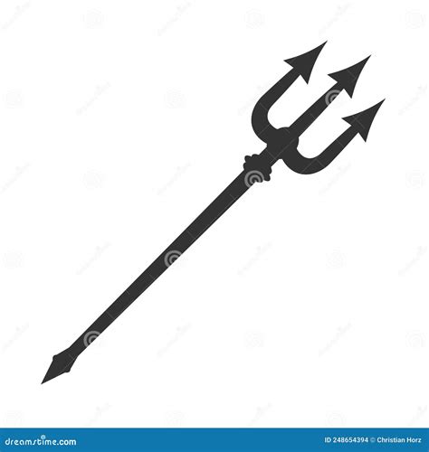 Black Trident Symbol Isolated on White Stock Vector - Illustration of ...