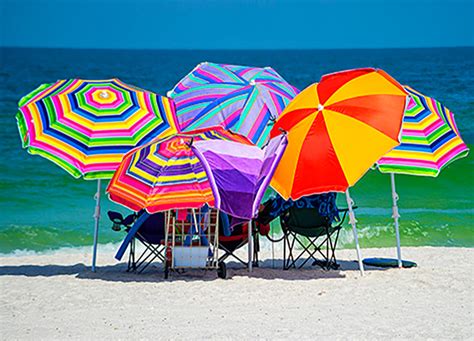 Colorful Beach Umbrellas - A Focus On Florida