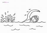 Swimmer Coloring Pages sketch template