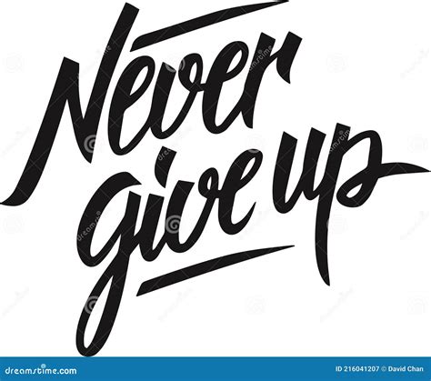 Never Give Up Logo Sign Inspirational Motivational Typography Arts ...