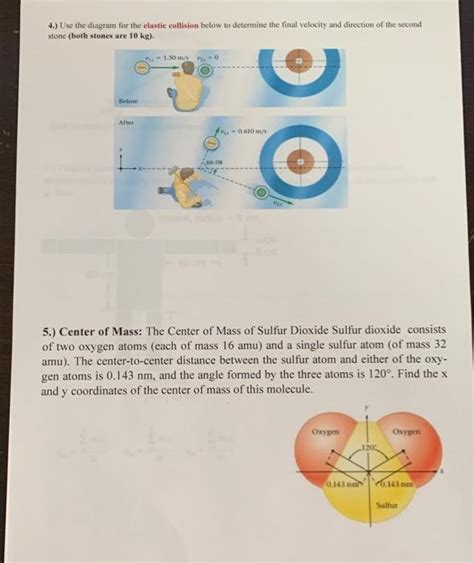 Solved 4.) Use the diagram for the elastic collision below | Chegg.com