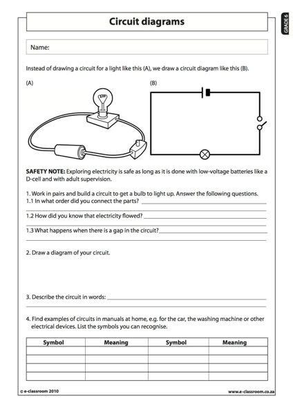 Electricity And Circuits Worksheet