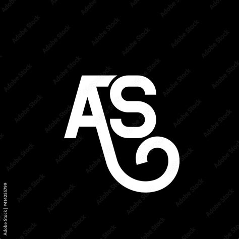 AS letter logo design on black background. AS creative initials letter logo concept. as letter ...