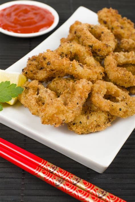 Oriental Deep Fried Squid Rings Stock Photo - Image of breaded, dish: 29815288