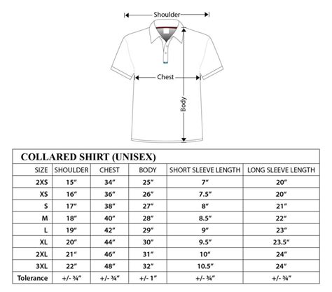 Polo T Shirt Size Chart Polo T Shirt Size Guide Mens Polo T Shirt ...