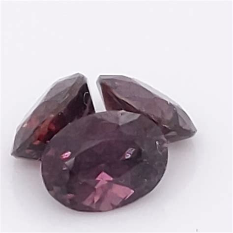 Unheated Songea Red Purple Color Change Oval Sapphire Set of 3 sapphires 1.85 TCW - Simply Sapphires