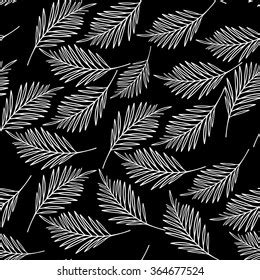 Black White Leaves Pattern Seamless Pattern Stock Vector (Royalty Free ...