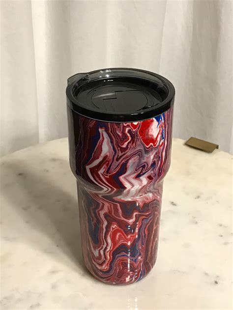 Marble Tumbler Hydro Dipped Tumbler Red Tumbler Insulated - Etsy