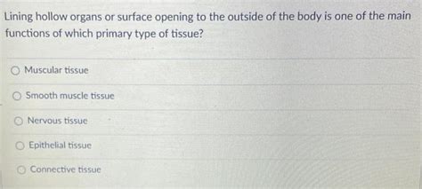 Solved Lining hollow organs or surface opening to the | Chegg.com