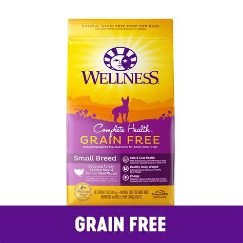 Wellness Complete Health Natural Grain Free Dry Small Breed Dog Food, Turkey, Chicken & Salmon ...