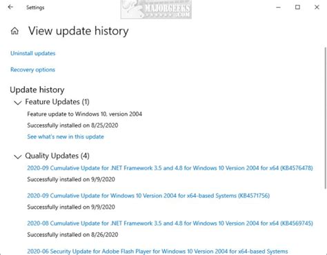 How to Clear Windows Update History in Windows 10 & 11 - MajorGeeks