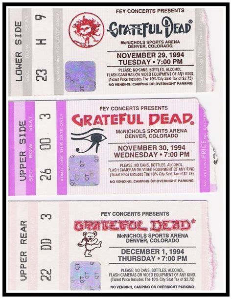 Concert Tickets, Concert Posters, Sports Arena, Ticket Stubs, Scrapbook Journal, Grateful Dead ...