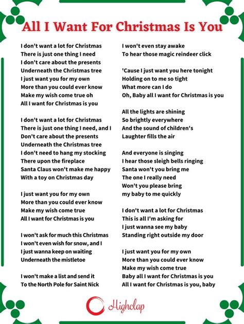 an all i want for christmas is you poem