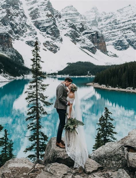 A Magical Elopement Near the Turquoise Waters of Lake Louise and Moraine Lake | Elope wedding ...