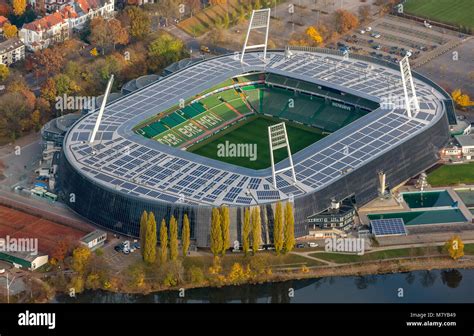 Aerial view, stadium of Bundesliga club SV Werder Bremen, Weser Stadium ...