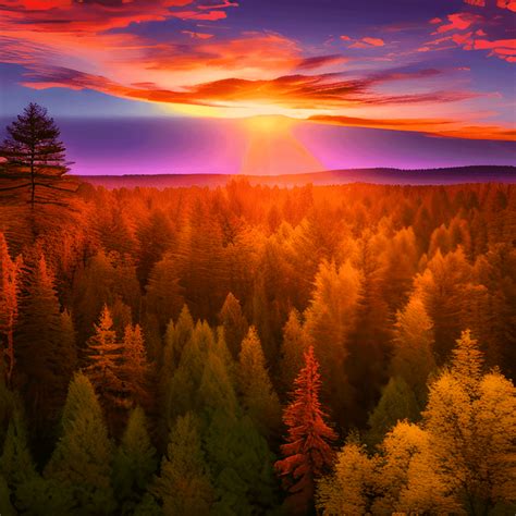 Beautiful Sunrise in the Forest · Creative Fabrica