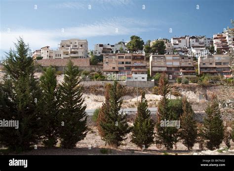 A view of modern Nazareth surrounding the biblical village in Nazareth ...