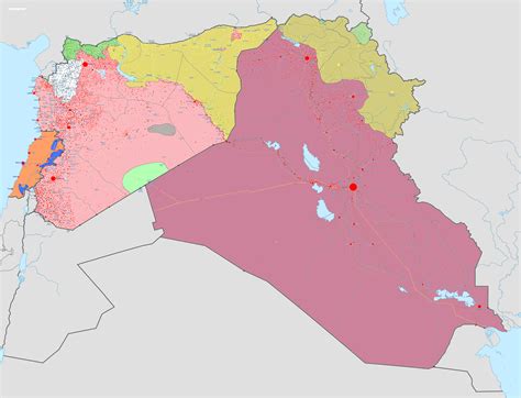 Map of Syria and Iraq including recent Shaddadi offensive : syriancivilwar