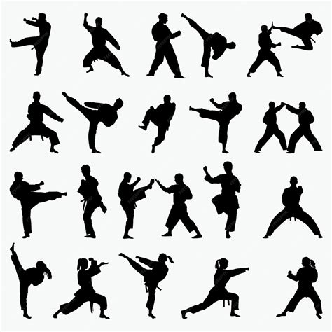 Premium Vector | Martial Arts Silhouettes