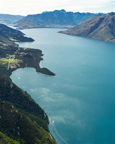 One of many wonderful ways to take in Lake Wakatipu - from the sky. Pic ...