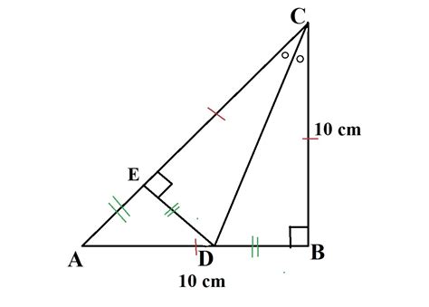 segitiga ABC adalah segitiga siku siku sama kaki. jika AB = 10 cm dan CD garis bagi sudut C ...