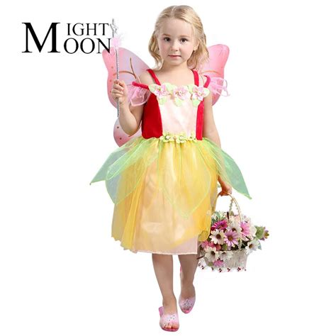 MOONIGHT Halloween Costume Fairy Costume Elf Dress Flower Fairy Cosplay Costumes-in Girls ...