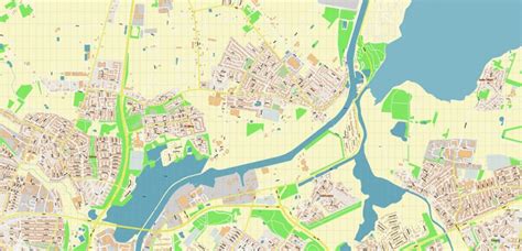 Odense Denmark Map Vector City Plan High Detailed Street Map editable ...