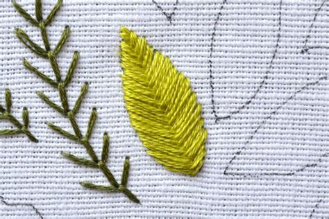 How to embroider leaves - 9 stitches for leaf embroidery