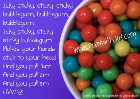 Icky Sticky Bubblegum. A great kids song to help with imitation skills ...