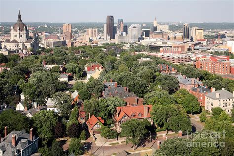 Downtown Skyline Aerial of St. Paul Minnesota Photograph by Bill Cobb - Pixels