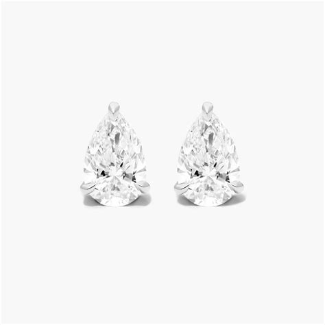 Platinum Pear Shape Diamond Stud Earrings (0.25 CTW - H-I / SI1-SI2 ...