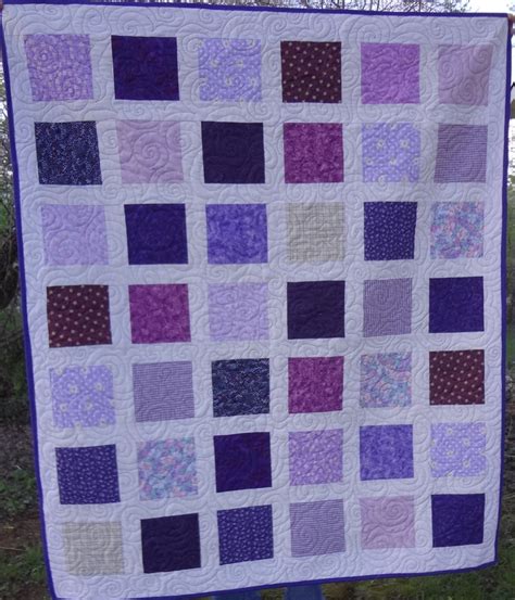 Homemade Purple Quilt Bedding Throw Daisies by QuiltcreationsUSA