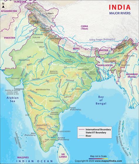 India River Map | Indian river map, India map, India world map