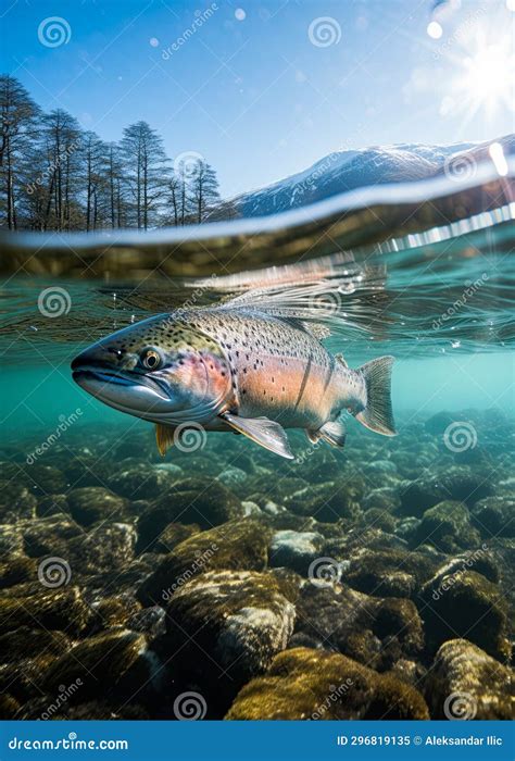 Salmon in the Rivers of Alaska. Wilderness and Wildlife. Generative Ai ...