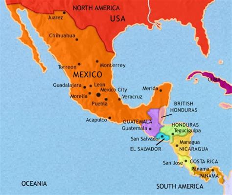 Mexico Central America Map - Winna Kamillah