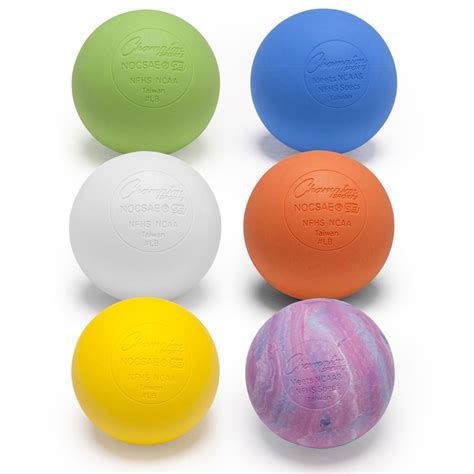 Official Lacrosse Ball Set, 6 Assorted Colors - CHSLBSET | Champion Sports | Balls