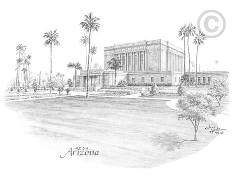 Mesa Arizona Temple - Sketch in LDS Temple Prints on LDSBookstore.com