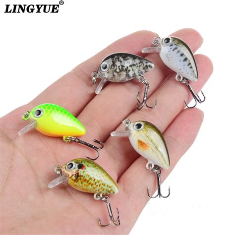 LINGYUE 5PCS/Box Hard Mini Crankbaits Small Cranks Baits Fishing Lures ...