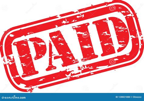 Paid rubber stamp, vector stock vector. Illustration of damaged - 128821880