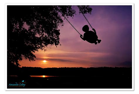 Photography - Sunset Silhouette! A warm summer evening enjoying a sunset swing. Adore this ...