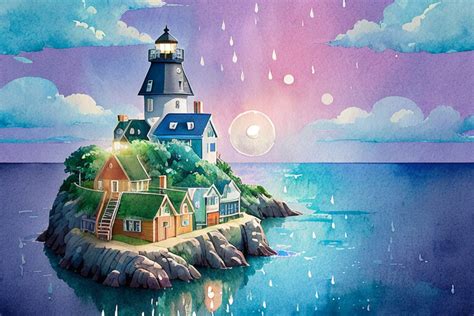 ArtStation - Colorful and Beautiful Lighthouse | Artworks