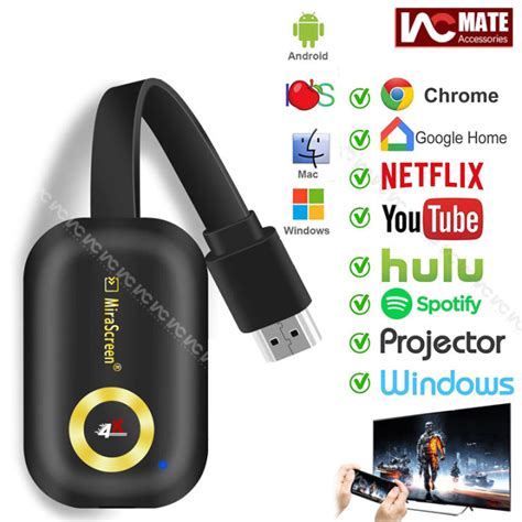 4k HDMI Wireless Display Adapter，WiFi Miracast Dongle Screen Mirroring ...