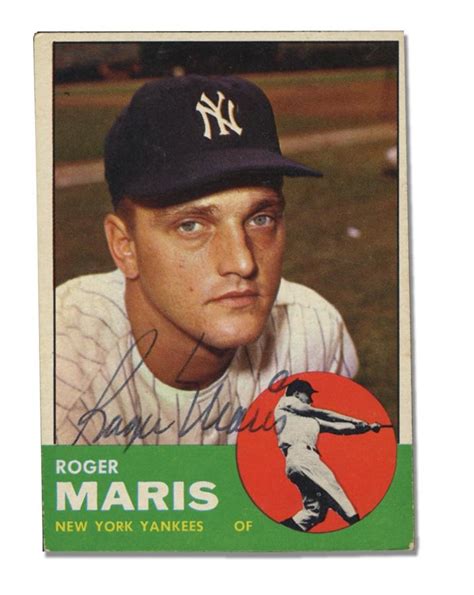 Roger Maris Signed 1963 Topps Baseball Card