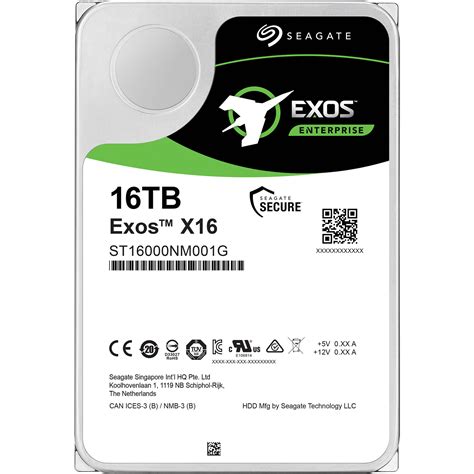 Seagate 16TB Exos X16 7200 rpm SATA III 3.5" ST16000NM001G B&H