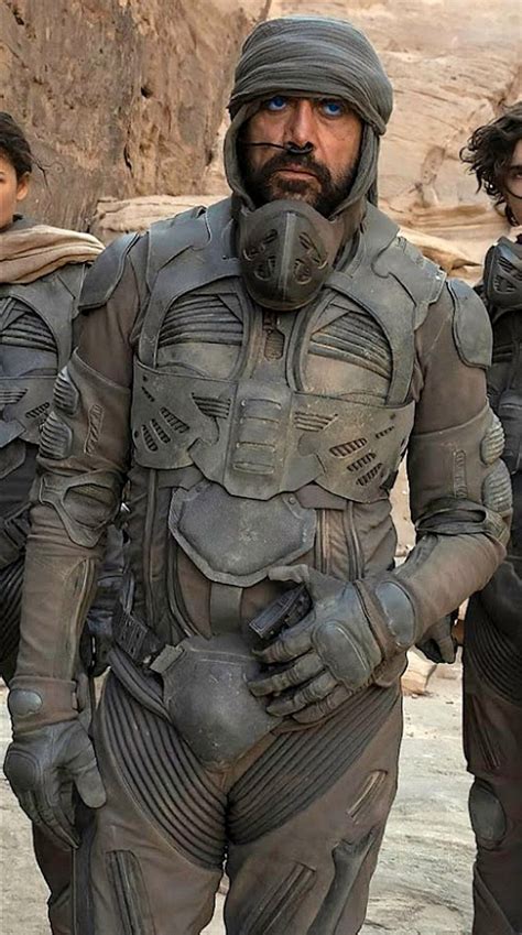 Close up detail of Dune 2021 Fremen stillsuit costume Iconic Movie ...