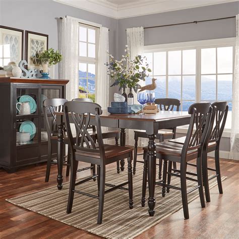 Weston Home Two Tone 7 Piece Counter Height Dining Set - Walmart.com