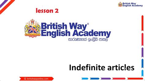 british way english academy full lesson || indefinite articlse a , an || full lesson - YouTube