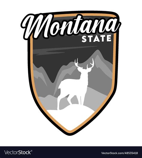 Montana state with beautiful view Royalty Free Vector Image